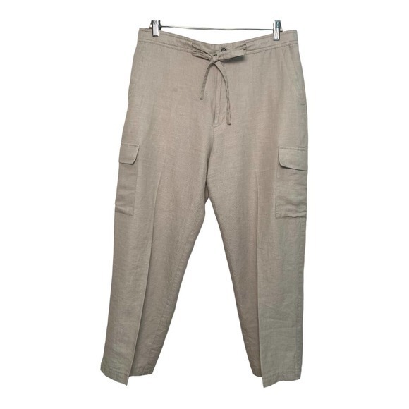Claiborne Oatmeal Wide Leg Pull-on Cargo Pants Size M‎ - Picture 1 of 6